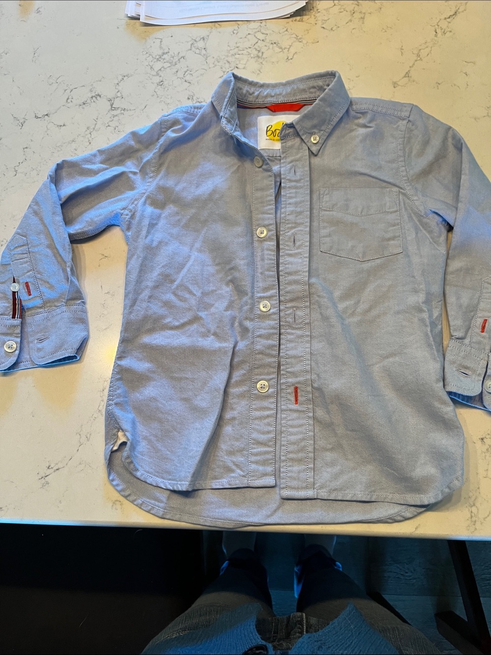 Boden Light Blue Button-Down Shirt for Kids